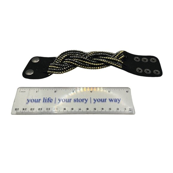 Handmade Braided Bead Bracelet With Adjustable Snap Closure - Picture 4 of 4